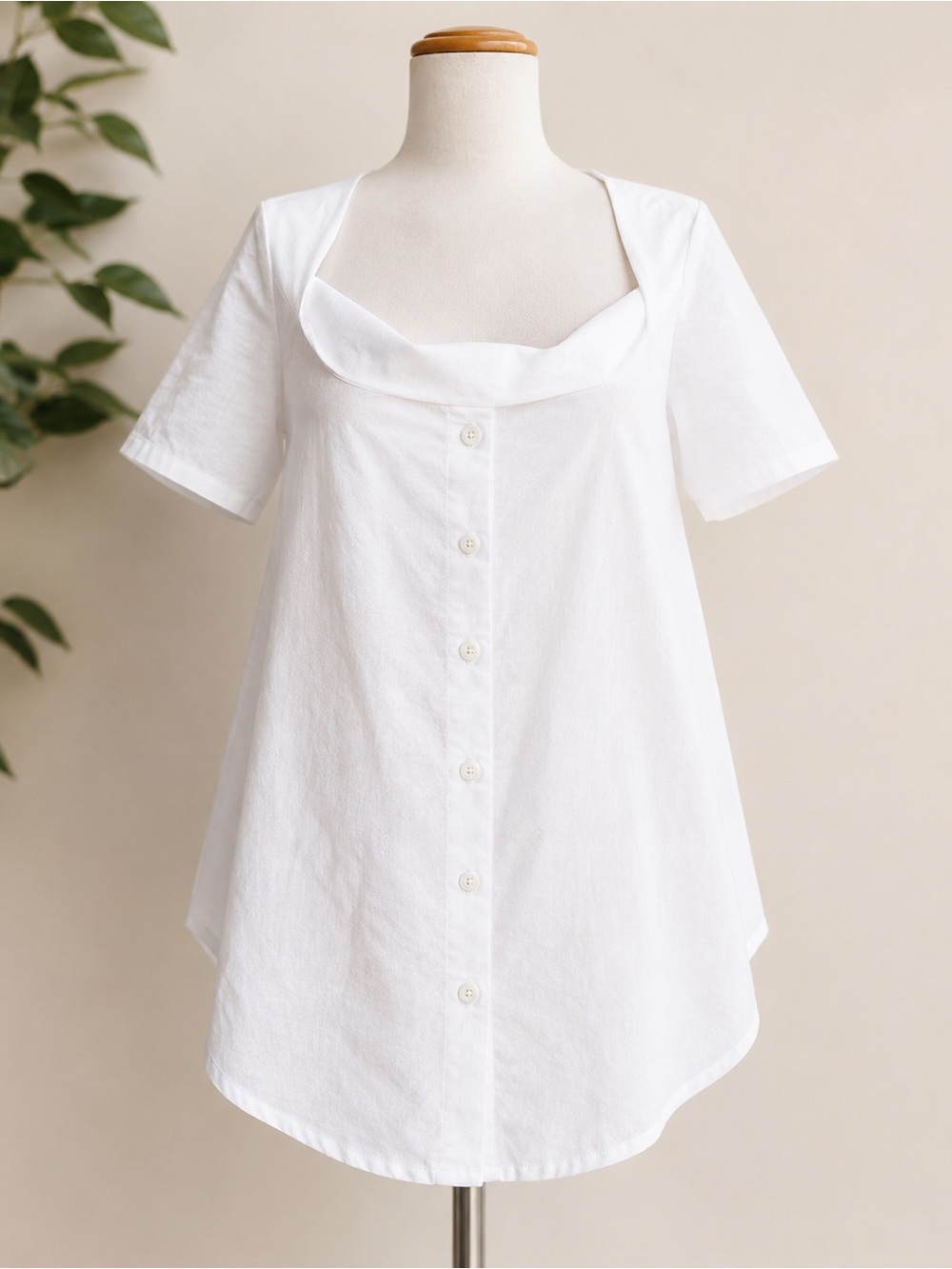 NWT Matti Mamane White Tunic Top Square Neck Size Small - Picture 3 of 12